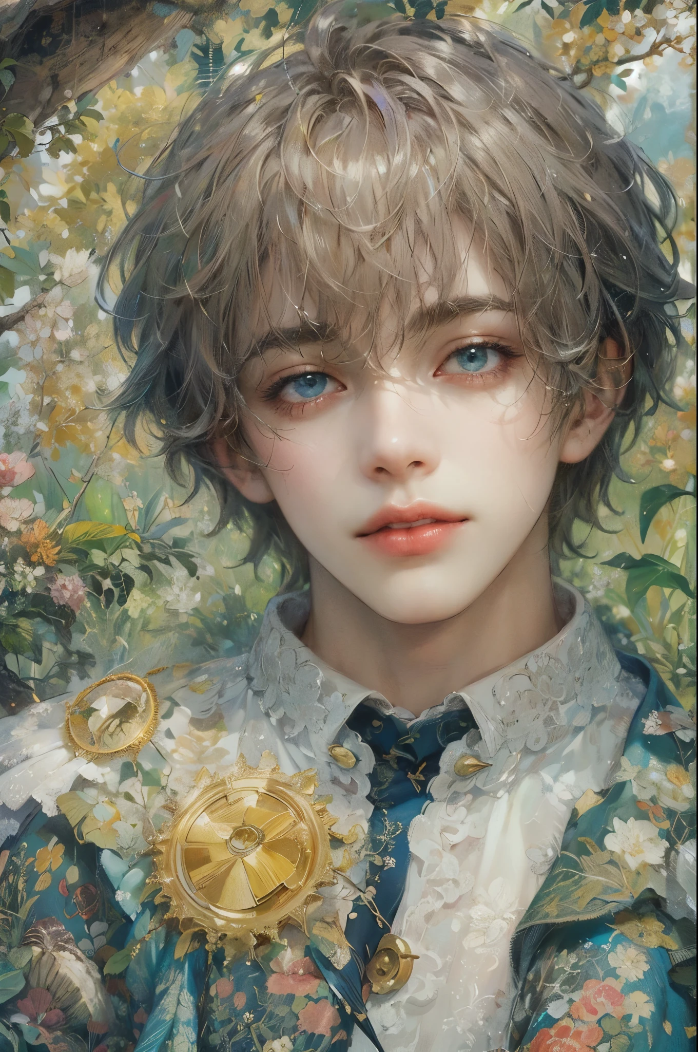 (masterpiece, top quality, best quality, official art, beautiful and aesthetic:1.2), boy, handsome, extreme detailed faces, (fractal art:1.3), colorful, highest detailed, (perfect face), shiny skin, HDR, cantarella, extremely detailed surroundings, 