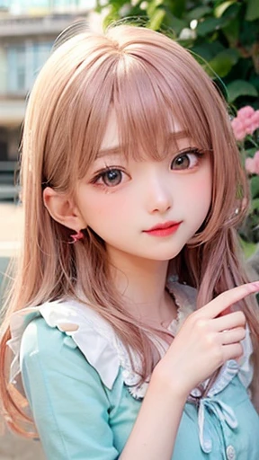 幼いgirl、small face、 (alone:1.5,)Super detailed,明るいcolor, very beautiful detailed anime face and eyes, look straight,eye shadow、  shiny_skin,girl, (((半分の髪の毛は白color、半分は白colorの髪: 1.5))),、shiny hair, delicate beautiful face, blush、銀colorの眼鏡、(turquoise eyes), , Valletta, red earrings、茶colorタートルネック、checked skirt、flower garden、surrounded by flowers、sit、smile、happy face、face dyed red、color々pose、Head to toe full body portrait、（I can see the whole body）、show your butt