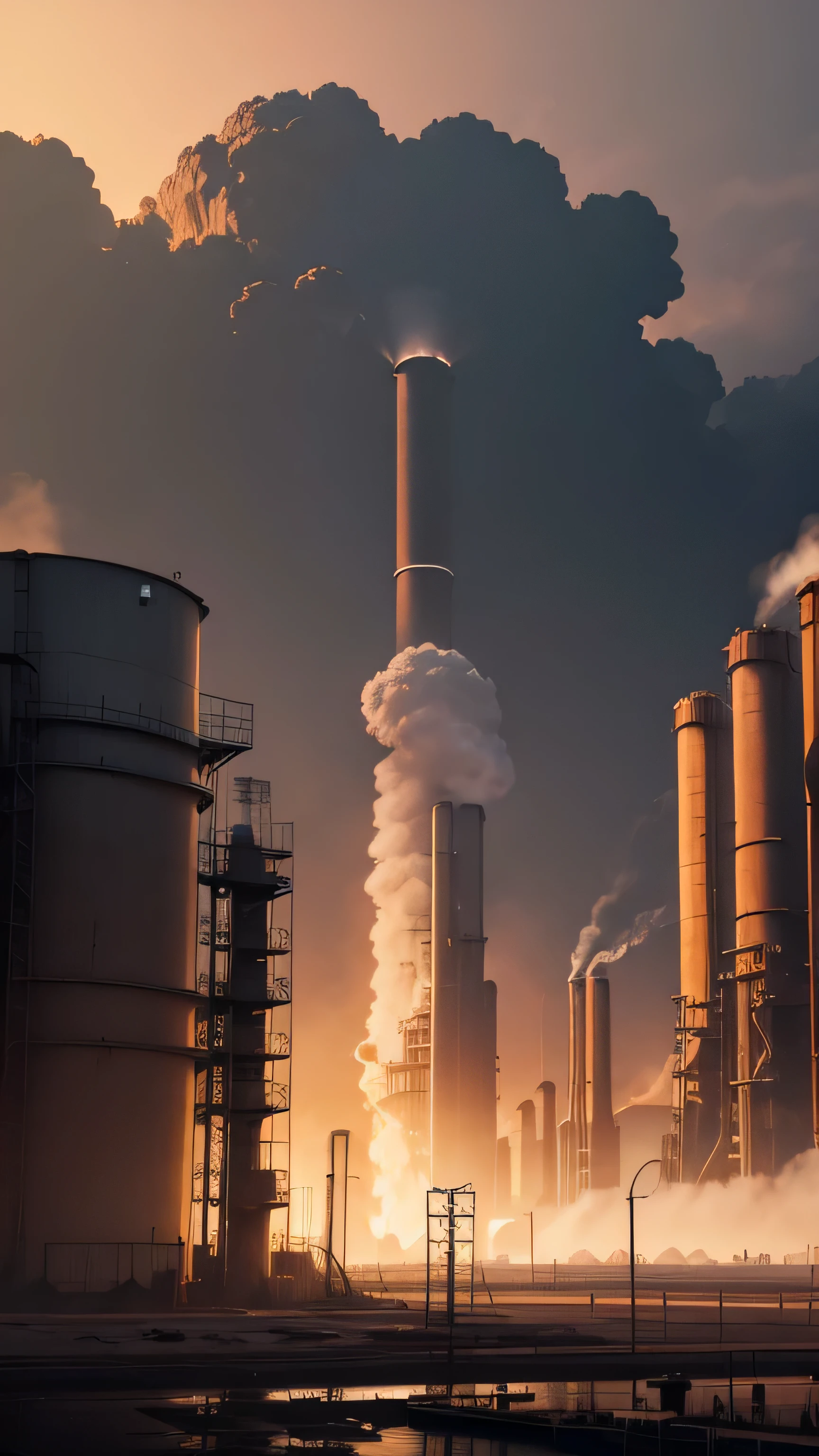 radioactive factory leaks, 8k, high quality 