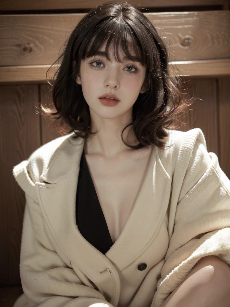 ( masterpiece, top quality, best quality,8k, girl,ultra detailed,raw photo:1.5),(photorealistic:1.4), (wavy french Bob vibe from 1920',bangs, black hair:1.5), (cinematic lighting), PerfectNwsjMajic, , Surrealism, UHD, ccurate, Super detail, textured skin, High detail, Best quality, dynamic angle, (high nose,White skin),[Beautiful blue eyes],[flat chest:large breasts:0.5],(1girl),(good anatomy:0.5)),