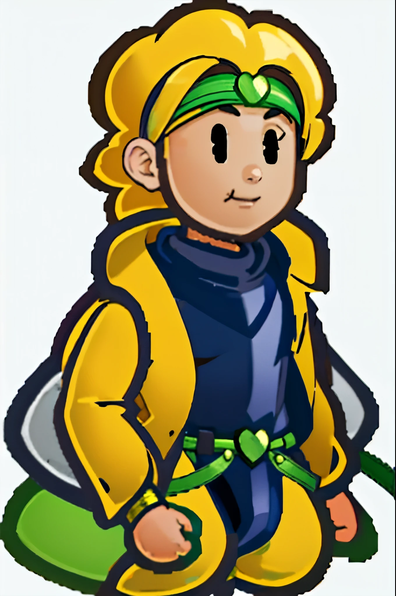 human solo 1 male outfit-dio,headband simple background, full body, , solid oval eyes, outline