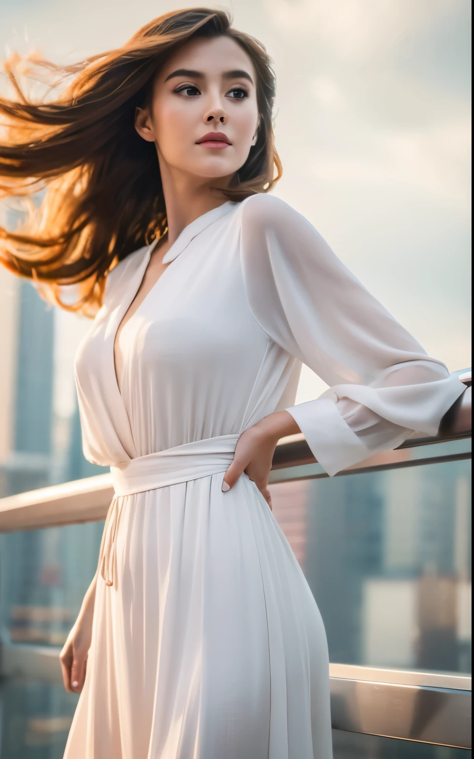 A beautiful girl with hair with Futurism, UHD, super detail, best quality, 8k