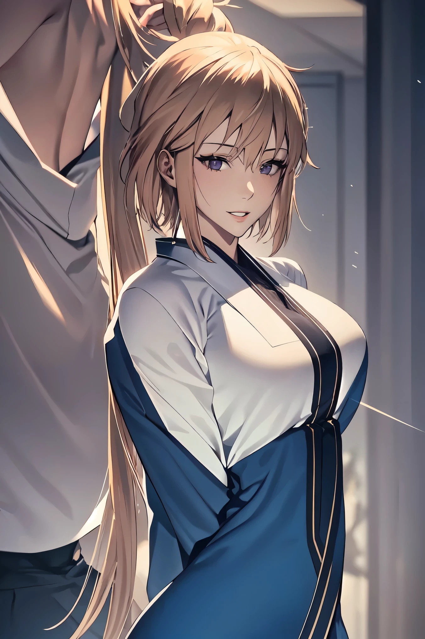 solo, 1girl, parted lips, cha hae-in, purple eyes, expressive eyes, perfect face,
BREAK (Blue Yakata,kimono,japanese clothes:1.2),
BREAK slight smile、cute smile、cloudy liquid,((arms behind back:1.5)),
BREAK Cafe background,
BREAK best quality, masterpiece, highres, (perfect hands, perfect anatomy),(intricate details, masterpiece, 8k, UHD, highres),