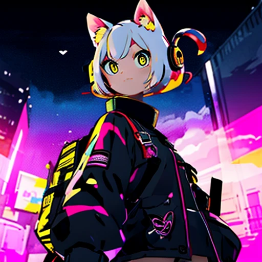 Full body painting Cat ears Kemomimi Uniform Armed