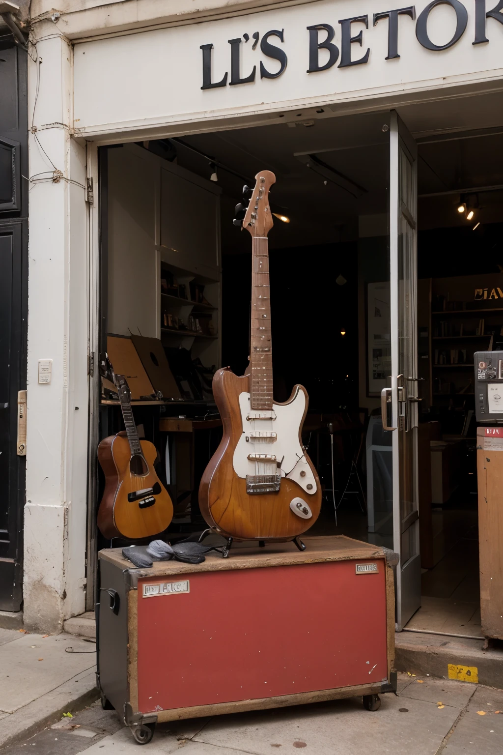 Logo para una tienda de instrumentos que se llame Clapton's Music Store