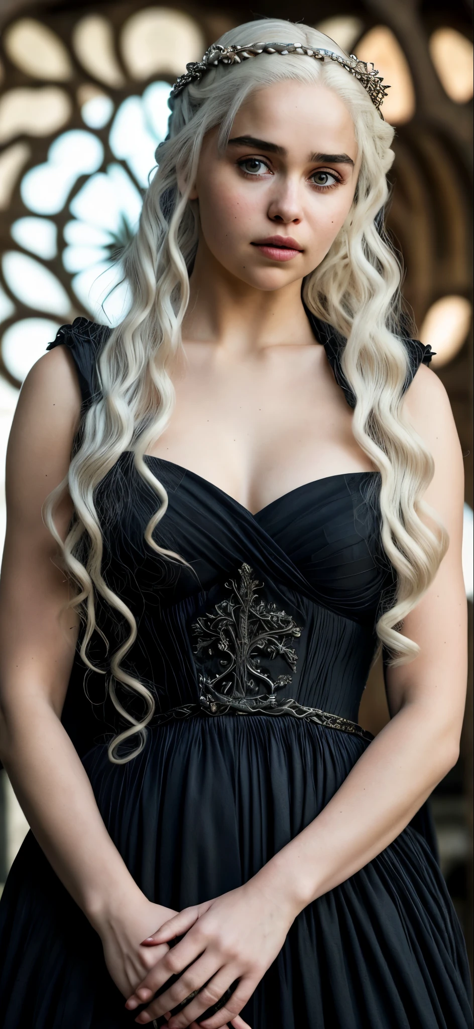 Royal Satin dress, Perfect eyes, flawless Beauty, pierced eyes, Masterpiece, Daenerys Targaryen, Gorgeous woman, queen, Queen Lady, Princess of Dragonstone, black mole on breast, The Unburnt, Queen of Meereen, Queen of the Andals, the Rhoynar and the First Men (claimant), Protector of the Seven Kingdoms (claimant), Khaleesi of the Great Grass Sea, Breaker of Shackles, Mother of Dragons, The One Who Was Promised, Lady of Dragonstone , 45 years Old, she is a Full growned lady now, beautiful mature lady, the queen, milf beauty, mature queen, Best quality, a small, charming Beauty, a captivating woman, fully ripen milf body, lustful queen, alluring appearance, unrivaled beauty, wonderful breasts, large breasts, mediaeval erotic costumes, a Game of Thrones-inspired costume, a close-up of a woman from the middle ages, Daenerys Targaryen, Daenerys, resembles Emilia Clarke, Emilia Clarke, scene from "Game of Throne," deep cleavage, warrior princess, healthy body, perfect thick body, attractive figure, fleshy body, style of "Game of Throne," beautiful lady, beautiful woman, mediaeval clothes, stunning woman, 8K, insane details, dress made of clothes and jewelry, perfect hair, styled hair, high clarity eyes, perfect hands, perfect fingers, perfect eyes