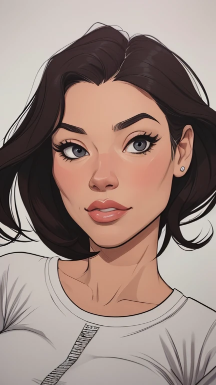 estilo de desenho animado:1.2), Lucy Liu mulher Imagem de desenho animado de uma mulher , roupas sensuais , garota super fofa, authoritarian would be facial expressioncartoon style illustration, estilo de arte dos desenhos animados, estilo de arte dos desenhos animados, digital illustration style, design de personagens altamente detalhado, arte digital detalhada fofa, City fan art, design de personagem retrato, beautiful digital illustration, retrato de alta qualidade, arte em quadrinhos, retrato do design do personagem, white background Buso without clothes and medium breasts beautiful and symmetrical body curves Cartoon style