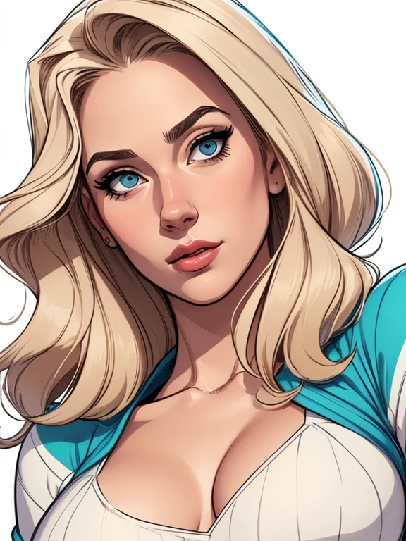 estilo de desenho animado:1.2), Jennifer anistonmulher Imagem de desenho animado de uma mulher , roupas sensuais , garota super fofa, authoritarian would be facial expressioncartoon style illustration, estilo de arte dos desenhos animados, estilo de arte dos desenhos animados, digital illustration style, design de personagens altamente detalhado, arte digital detalhada fofa, City fan art, design de personagem retrato, beautiful digital illustration, retrato de alta qualidade, arte em quadrinhos, retrato do design do personagem, white background Buso without clothes and medium breasts, beautiful and symmetrical body curves