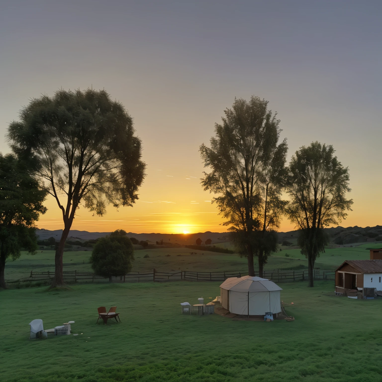 Atardecer en un campo
