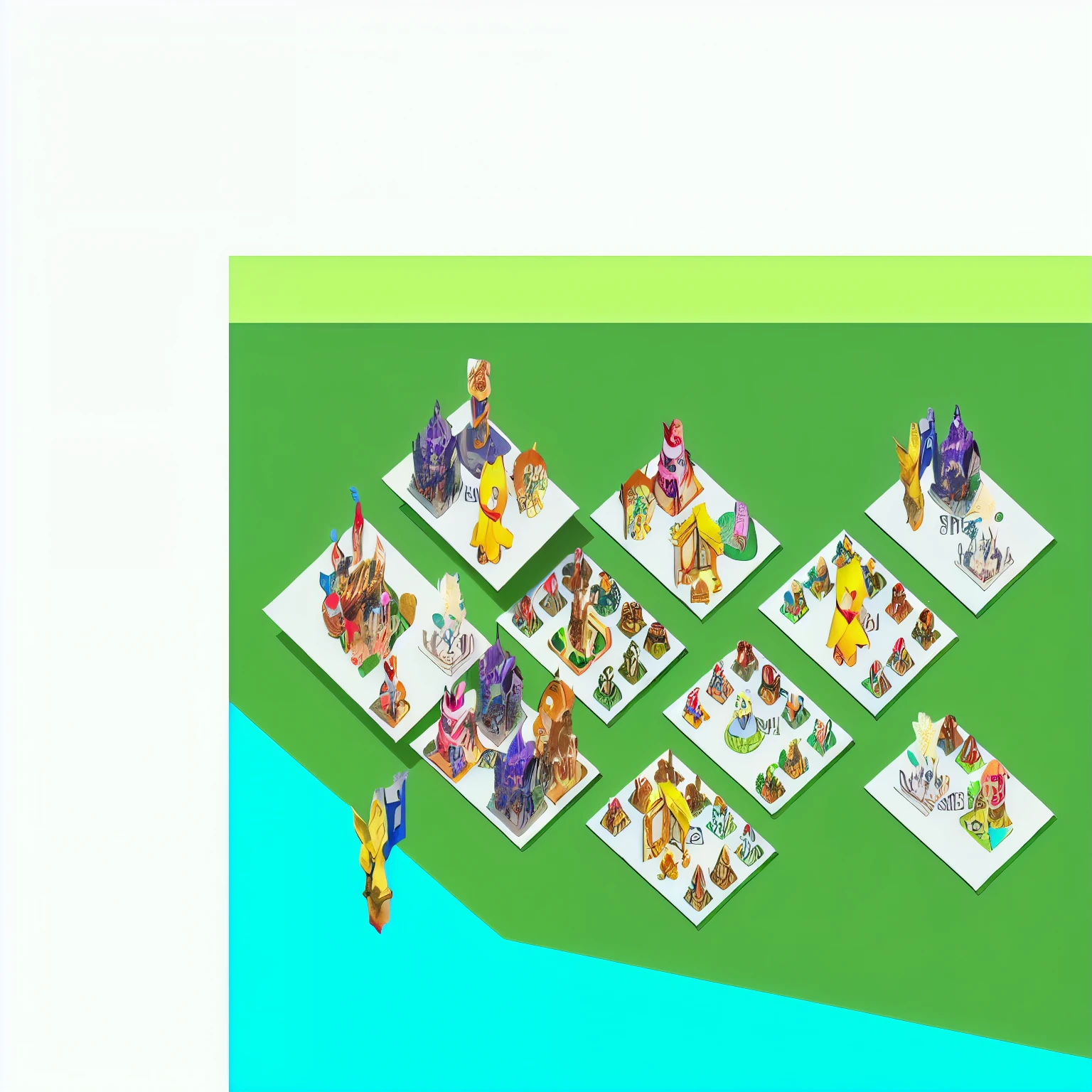There are many different types of buildings, In-game graphics,The upper left corner is an imperial city area,There is a square,Mill,Buildings,A city