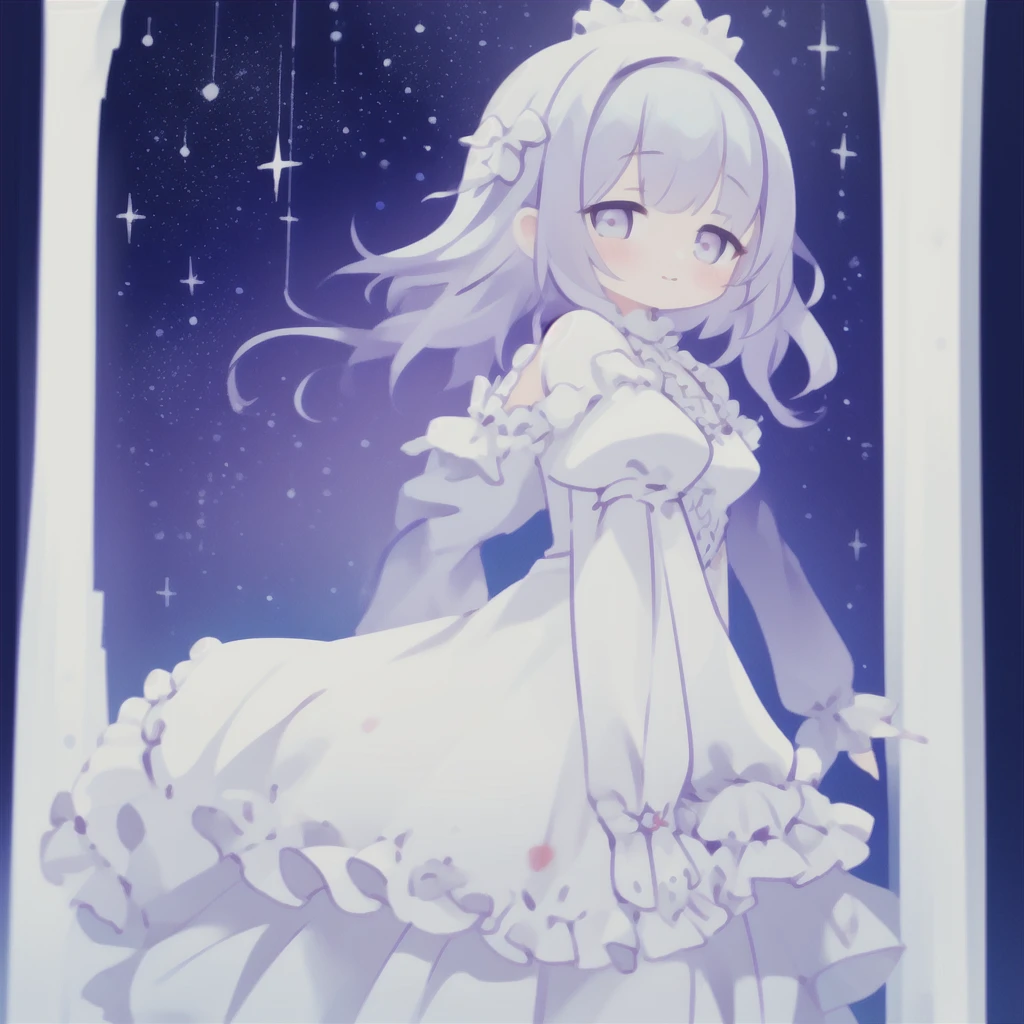 1girl, frilly dress, (sleeves past wrists, sleeves past fingers), moesode, hurray
