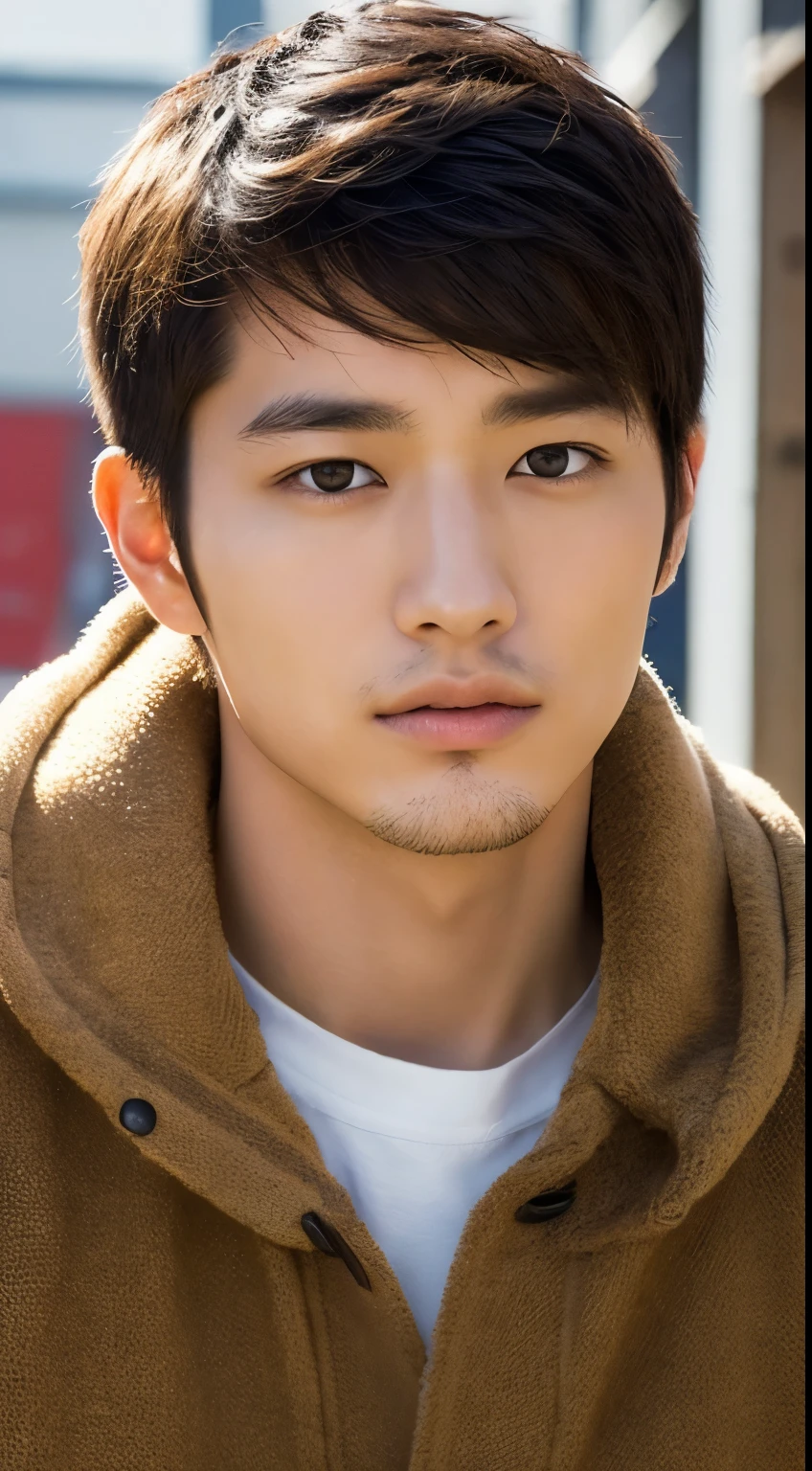 photography of good looking young japanese man, realistic