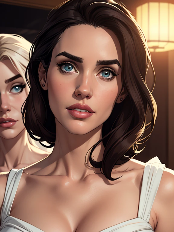 kate,short hair,bob cut,black eyes,
naked towel,looking at viewer,
standing,upper body,
showers,city,2 girls,twin sisters,
(insanely detailed, beautiful detailed face,beautiful detailed eyes, masterpiece, best quality),<lora:DKate:0.8>,evil smile, teeth,