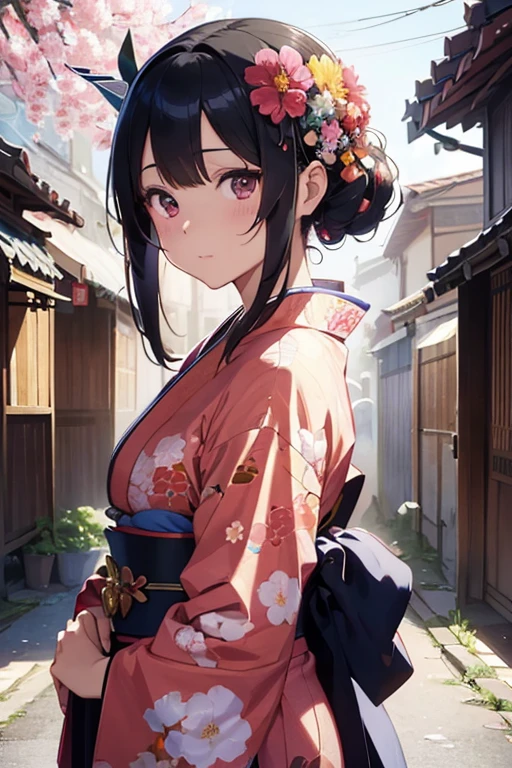 arafed woman in a kimono with flowers on her head, beautiful digital artwork, beautiful digital illustration, beautiful digital painting, gorgeous digital painting, artwork in the style of guweiz, photorealistic anime girl render, smooth anime cg art, beautiful digital art, great digital art with details, stunning digital illustration, detailed digital anime art, render of april, beautiful anime portrait
