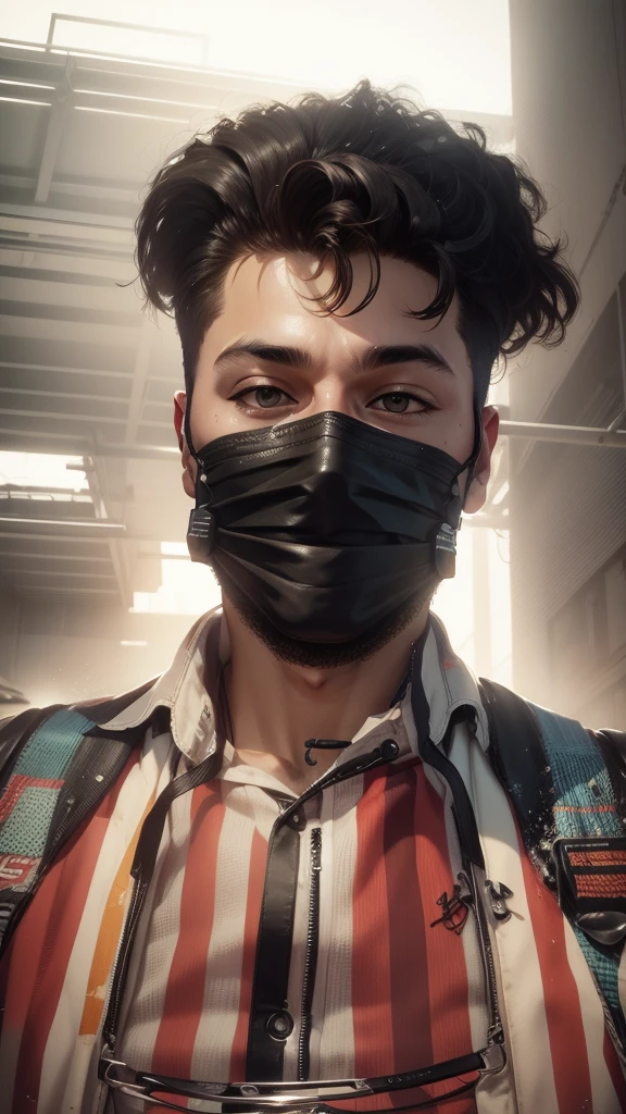 Change background cyberpunk handsome boy realistic face