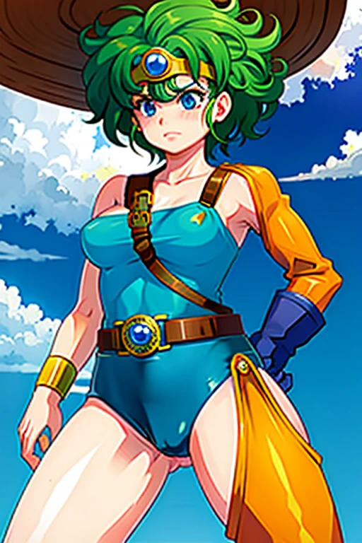 A female hero urinates after losing a fight On your back Torn chest