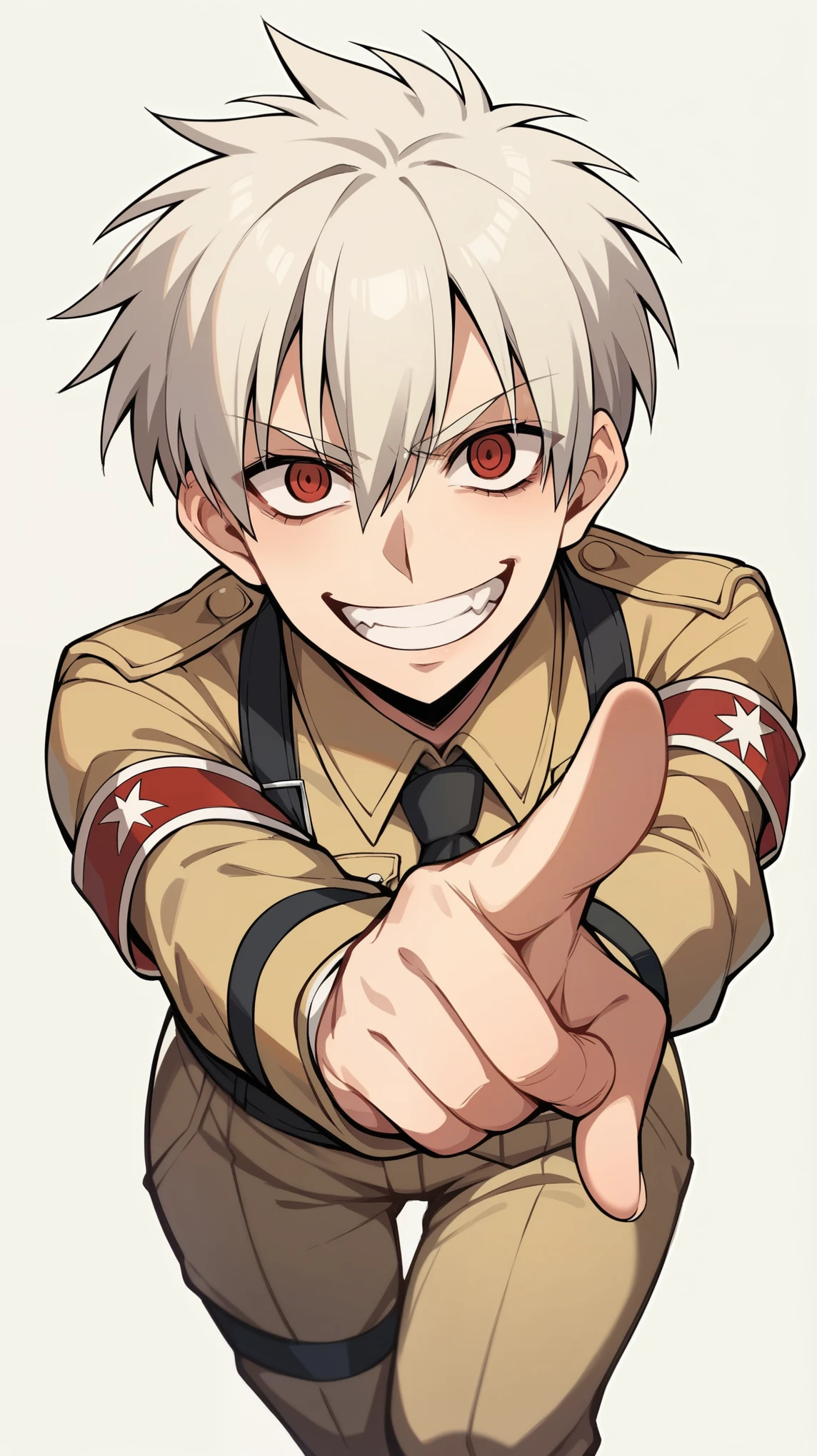 score_9, score_8_up, score_7_up, score_6_up, score_5_up, score_4_up, source_anime, BREAK, seras victoria, hellsing, looking at viewer, pointing at viewer, pointing, holding laugh, giggle,, face closeup, closeup, pointing at viewer, humiliation