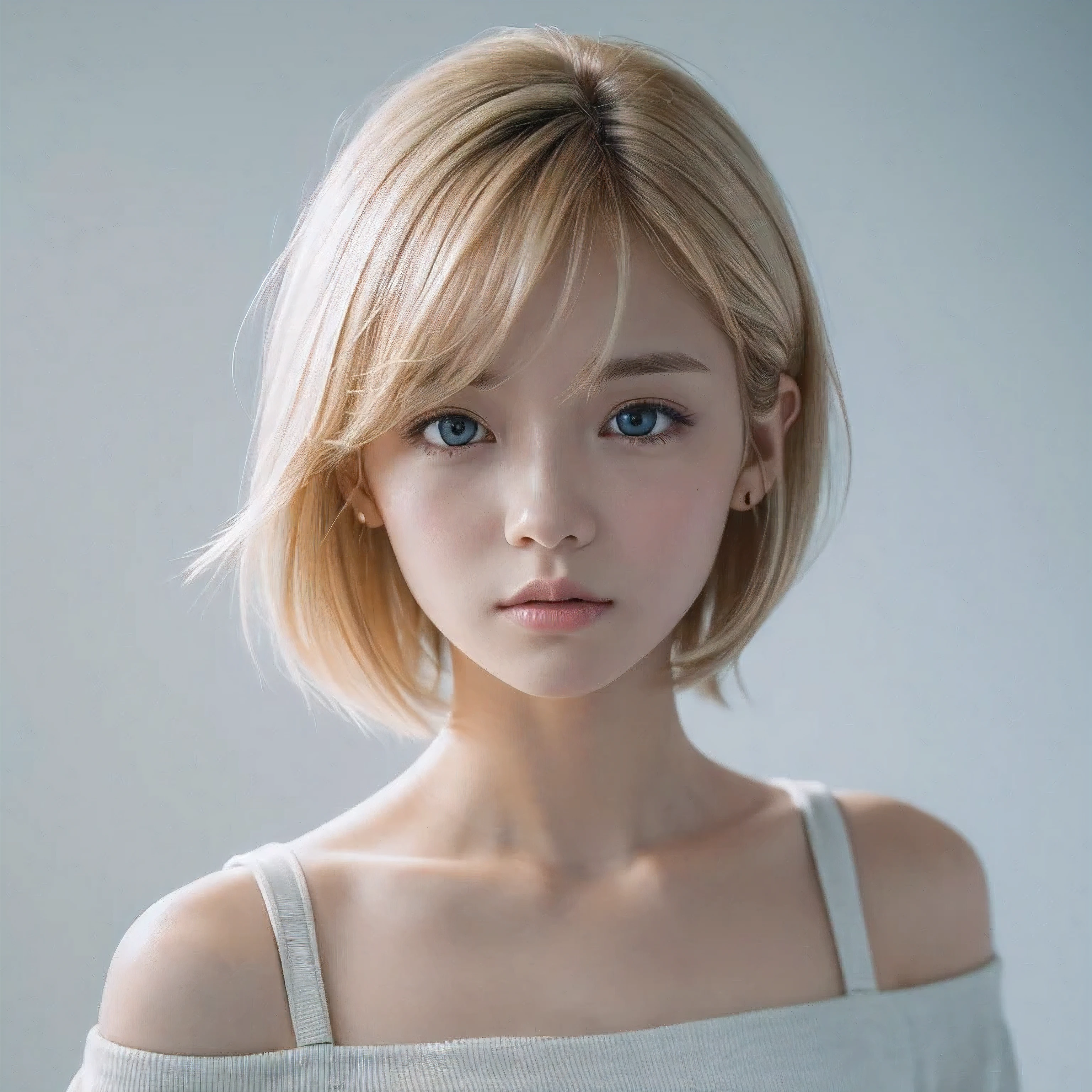 picture (m4rk1ep0st-130:0.99), female, closeup portrait, perfect blonde hair, 80s short haircuts, posing, (vintage picture, one shoulder top, skinny pants), (closeup portrait), 24mm, (glossy picture), (analog, movie, movie grain:1.3), ((plain background, gradient)), ((detailed eyes)), (zoom burst:1.1), (epicCpicture)
