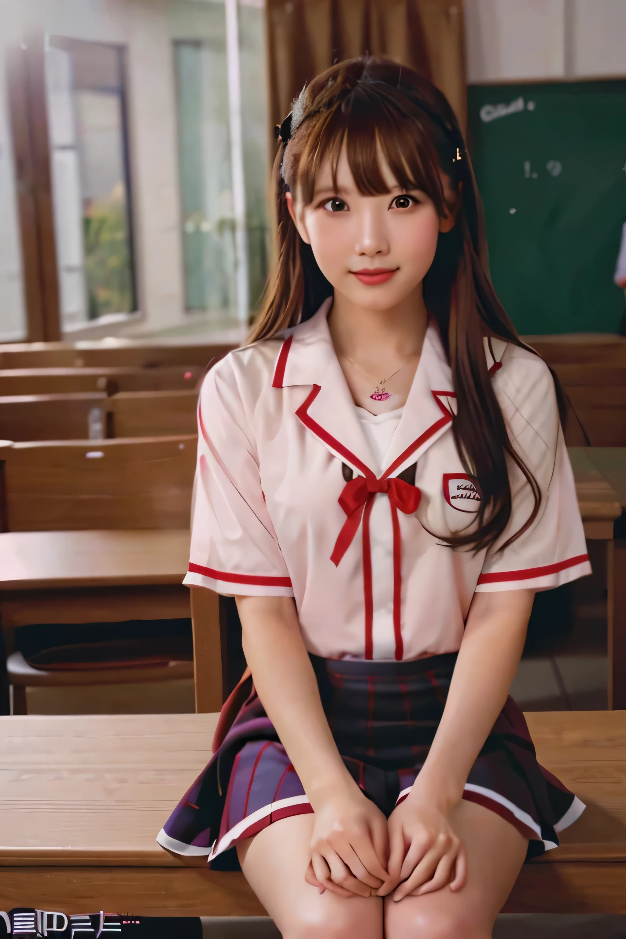 Asian woman in uniform sitting on a bench, JK uniform, wearing japanese , japanese girl uniform, japanese , wearing, wearing , (((ＢCup Chest)))、(((I&#39;thin)))、cute woman 24 years old、
(((small breasts)))、(((thin)))、(((8 life size)))、girl in uniform, magic , seifuku, cute high school girl, hyperrealistic , a hyperrealistic , realistic , magic 、(((Skirt flip)))、cute female teenager
(((spread your legs wide)))、(((thighs)))、