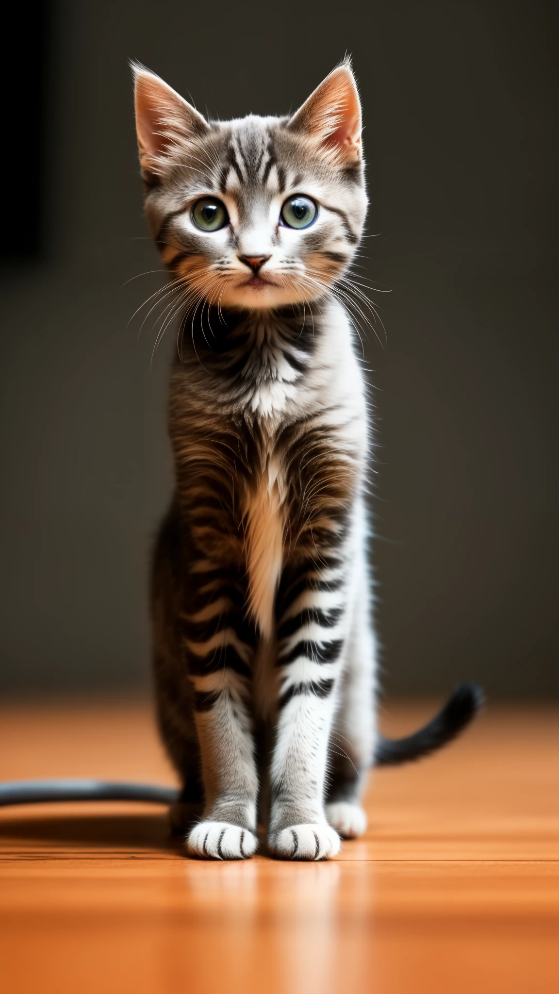 Cute kitten made of metal, cyborg, cyberpunk style, ((intricate details)), HDR, ((intricate details, very detailed)), cinematic shots, vignette