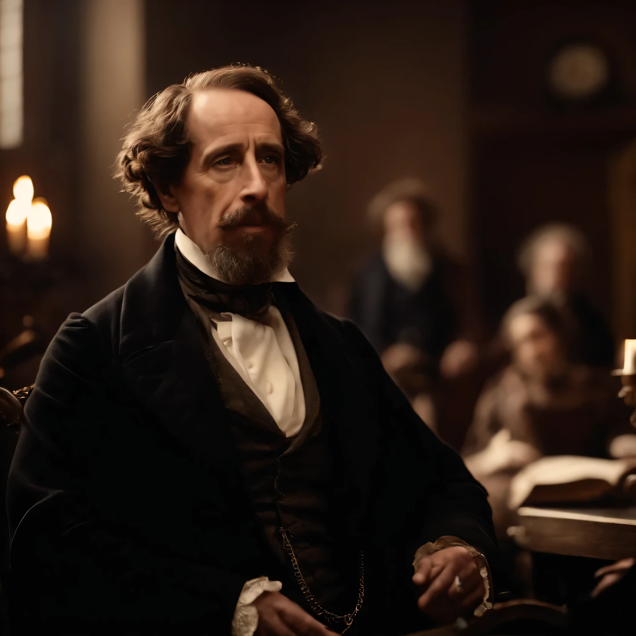 Charles Dickens talking to audiences