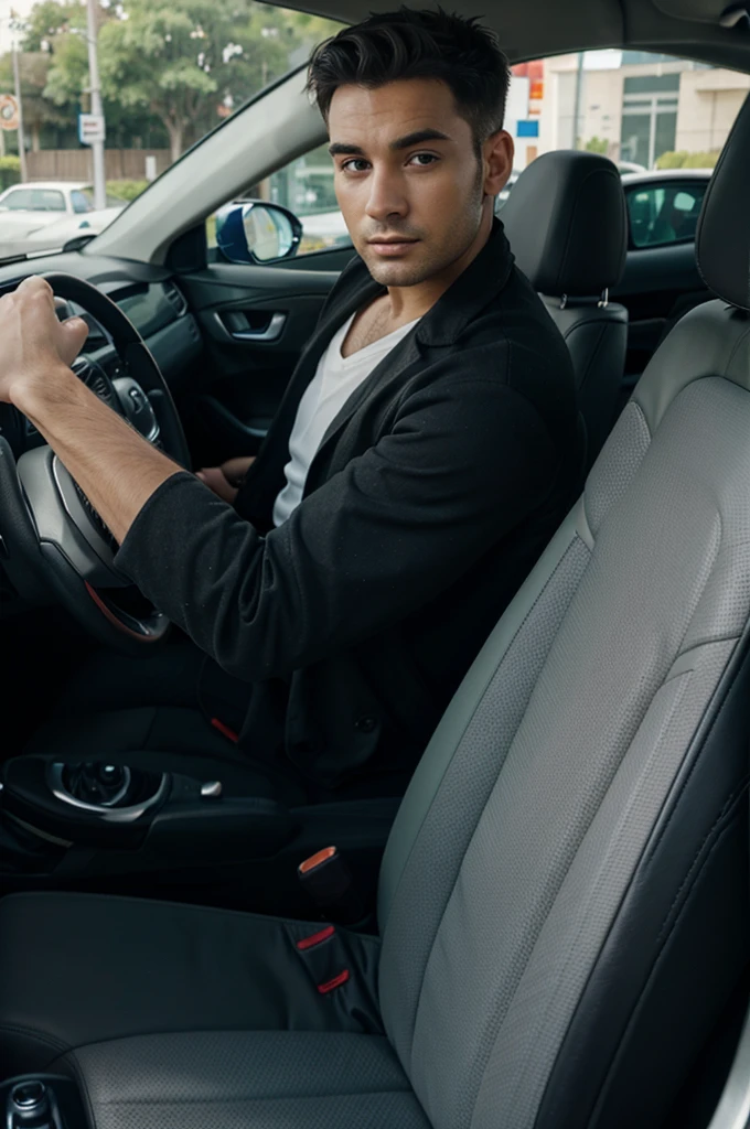 Male car driving