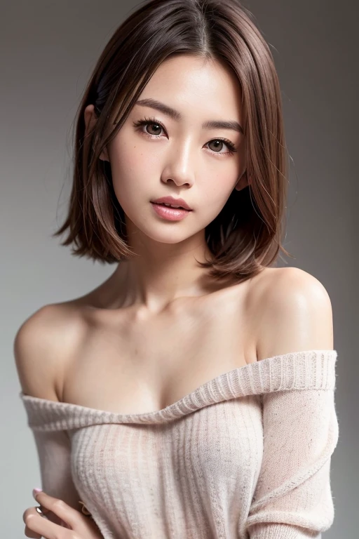 (top-quality、8k、32k、masterpiece、UHD:1.2)、Photo of a cute Japanese woman、large full breasts、very short bobbed hair、The upper part of the body、sface focus、oversized_sweater、a necklace、simple background、From above、looking at the viewers、masuter piece)、(top-quality:1.0)、(超A high resolution:1.0)、detaileds、SFW、masterpiece、Delicate、Elegance、top-quality、Fine、colourfull、intricate-detail、(8K:1.1) 、(超A high resolution)、fullnude、full body Esbian、leg opening、Very short cut、A slender、Slimed、Breast milk out of the、Ingrown 、Small breasts、?????? pink、Small breasts、Glaring expression、ssex、female dog、Getting from behind