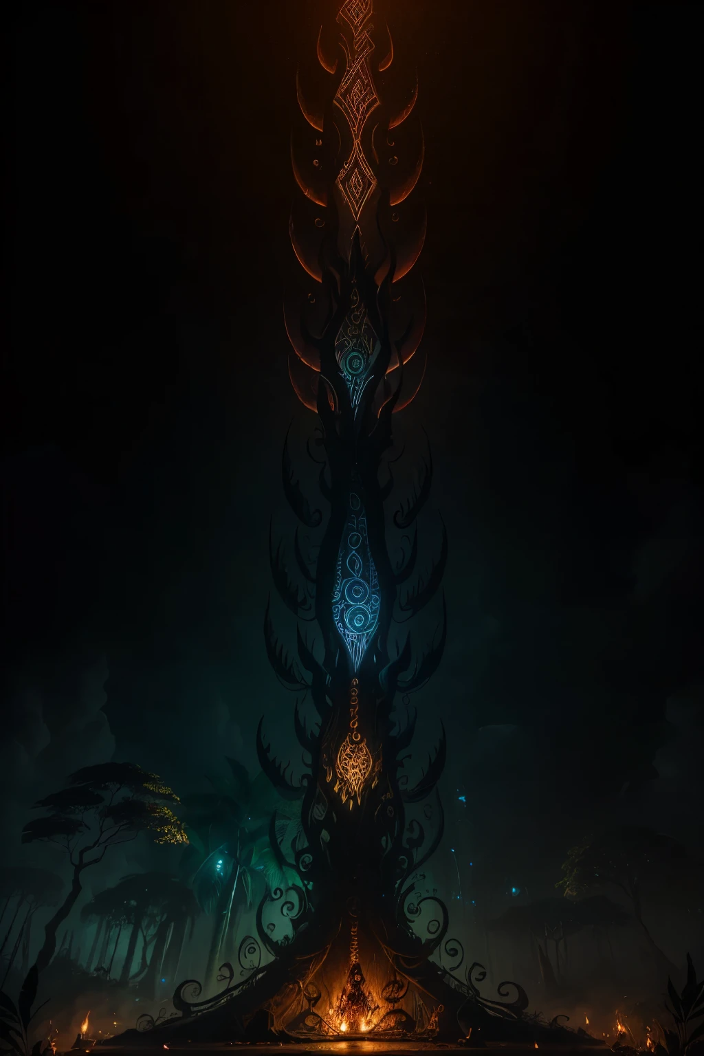 In the heart of the Amazon rainforest, a demon takes form: Ayahuasca. Its body, hyper-realistically detailed, is a twisted fusion of humanoid features and otherworldly elements. The skin, a deep, intriguing pattern of colors, glows with an ethereal light. Its eyes, burning with an intensity that defies description, emit a hypnotic gaze.

Ayahuasca stands tall and imposing, its long, slender limbs adorned with tattoos that represent the intricacies of the Amazon jungle. Scars crisscross its body, marks of battles long fought. The demon wears no clothing, but its form is covered in vivid