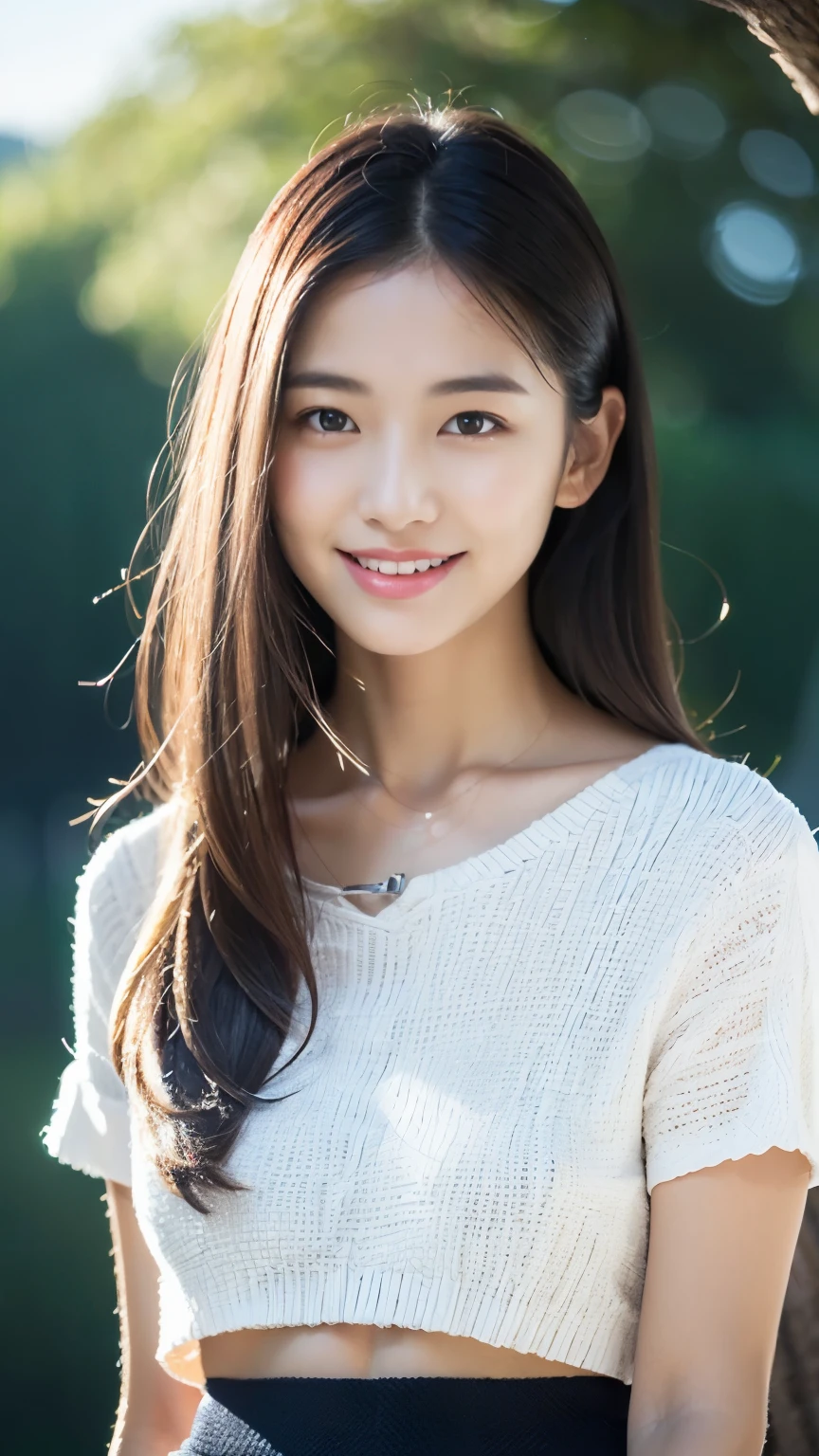 japanese girl、spring、Music circle、garden、((best quality,master piece,超A high resolution)),(Realistic:1.4),1 girl,from head to knees,dynamic posture,adult face,slim,Slender、(smile),(shiny skin),(overview,frontage,twilight),white hair,white long hair,iridescent eyes,big bust,Top Fashion,mini skirt),(clear eyes),(clean nose),(Clear lips),(Fair skin),(Ultra realistic textile texture)