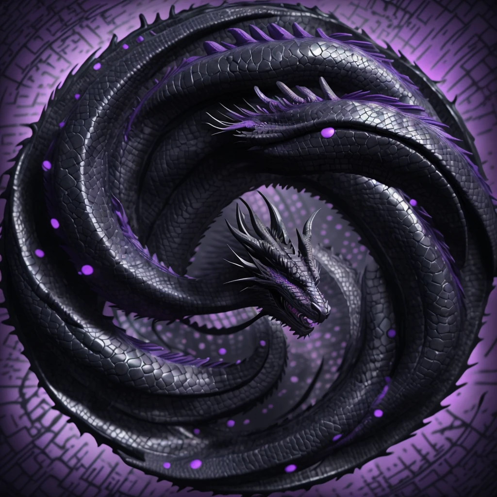 Dragon,black scalie,purple aura,Has the power of a black hole, skeb artwork