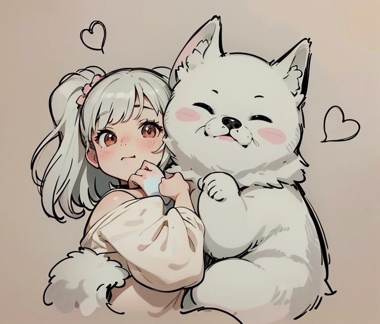 theRe is a dRawing of a dog hug hug each otheR, cute picture, Snuggle up close, hug, fraffinity, those two are in love, doodle addicts, cute kiss together, simple line drawing, cute detailed artwork, (inktober), ah, R/ah, cute artwork, thick line drawing, Cartoon-like cute, Hand-drawn cartoon, doodle