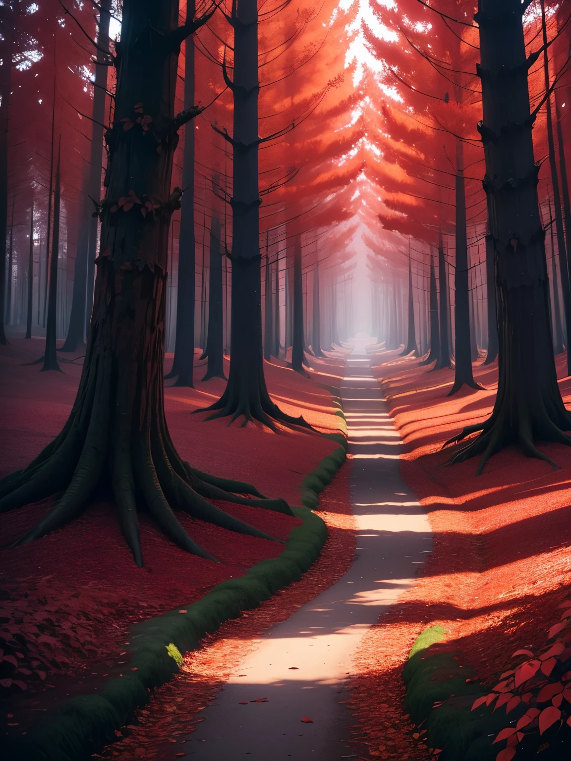 crimson forest, ultra detailed, high quality, 8k resolution