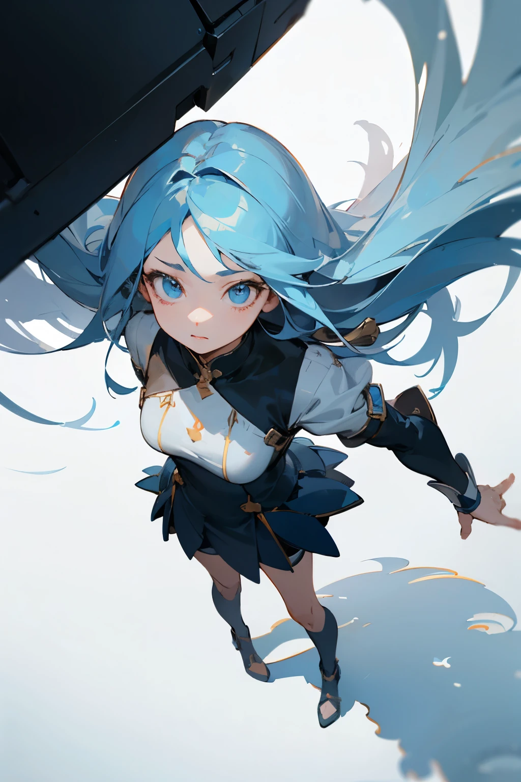 ((best quality)), ((masterpiece)), (detailed), perfect face, anime girl, full length, 5 finger, minimalism, view from above