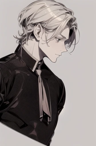harf body,Handsome man,mature male,facial muscle,man、(masterpiece, highest quality, official art:1.2), (flat color:1.5),(colorful),1 man,alone, white background, ,(2D:1.5) ,Adam&#39;s apple,larynx,sharp nose,