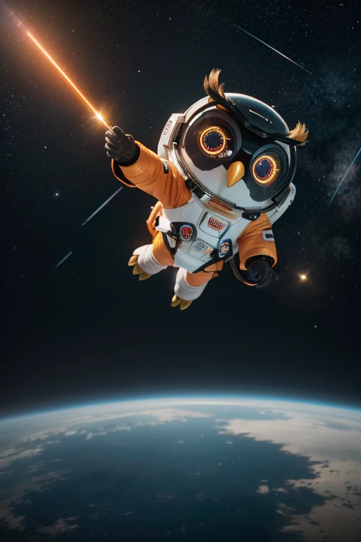 vector art:owl astronaut,draw with thick lines,shame,adobe,flat design,Works created by professional designers,超아주 wonderful宇宙旅行,orange owl:space suit,rocket emblem,technology,adventure,spaceship,outer space,no gravity,buoyant,floating object,cute,아주 wonderful,아주 wonderful,Bokeh effect,funny,아주 wonderful,pleasure,masterpiece,最高masterpiece,rich colors,fancy,wonderful,expression,Zentangle elements,line drawing