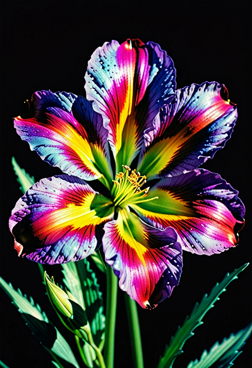 fatastic nature, ultra realism, ultra detail, cibachrome, flower photography, photopainting, 90s, furrowed, vibrant holographic gradient