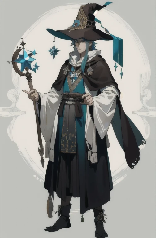 masterpiece, best quality, 1 male, adult, tall muscular, handsome, finely detailed eyes, intricate details, wizard, black hat with a pointed brim, broomstick with a carved handle, spellbook with a variety of spells, potion bottles with various ingredients, enchanted forest with a hidden wizard hut, foot pov, (add slavic cultur atributes), (((slavic wizard))), slavic ornaments and cloth, (((antiant russian wizard)))