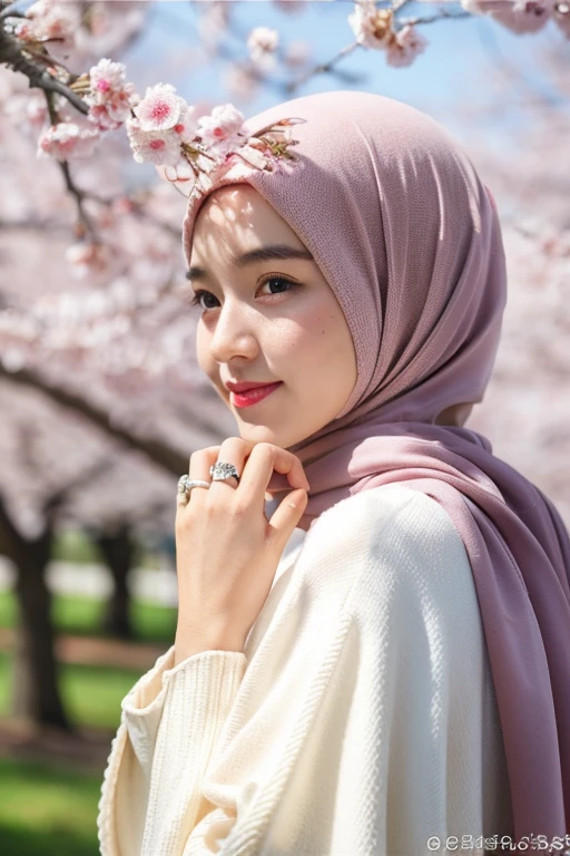 Chubby adorable, 1 girl, (face to face), , baby face, happy, half body portrait, (face details: 1), (eye details: 1), ((big breasts)). wearing transparent transparency softpink long shirt, hijab, .. Cute posed. proportional body. Ultra High Res. realistic: 1.4, UHD, (floral pattern), view from side seductive pose