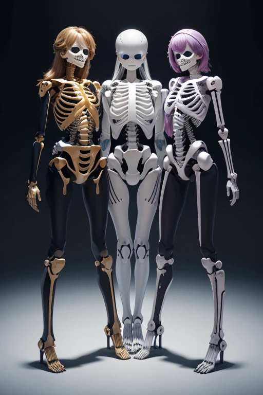 Many schoolgirls transformed into robots,
whole body mechanics,
Only the faces of all of them remain human.,
They all have different hair colors and hairstyles.,
Everyone's entire body has an internal skeleton made of machinery.,
Not everyone's whole body has the same internal skeleton.,
The exoskeleton of each of the characters is made of transparent glass and is a different color for each of them.,
Not everyone's exoskeleton is the same shape.,
Everyone has different foot shapes,
They all have height differences,
The bodies bear little resemblance to each other,
All standing together,
Everyone smiles at the master,
Group Selfie,
full body shot,
retina,
table top, Accurate, anatomically correct, advanced details, highest quality, High resolution