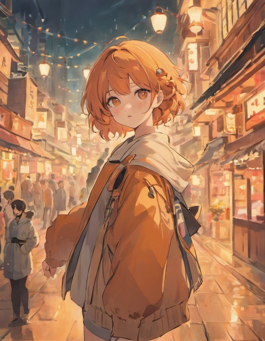 Clothing planning theme autumn and winter return to dust，style: City Lover, 老钱style, Reference brand TEME 2023. Moya Seoul 2023 Color: peach, amber brown, Orange details: The top is smart，Casual culottes with loose straps，White shirt material: Linen, cotton, silk, wool, Full front design，2 lesbians
