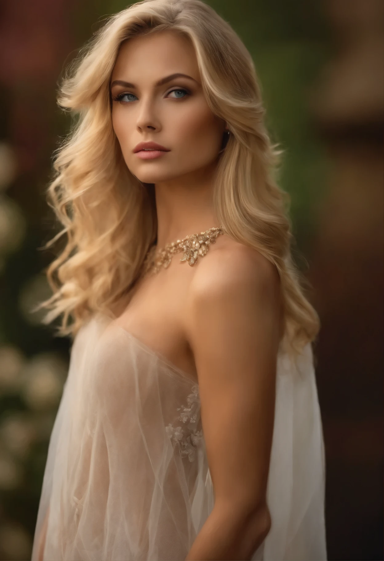 A very pretty blonde facing directly on camera with out close