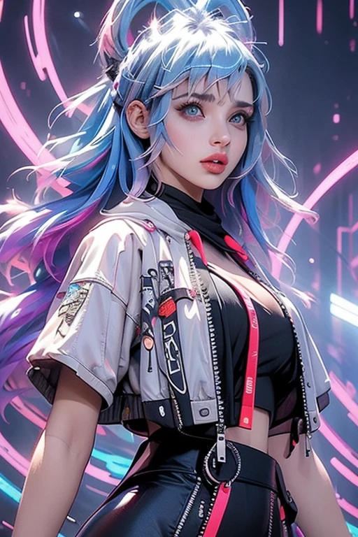 beautiful woman, with a determined expression on her face, fashionable, woman, vibrant, outfit, posing, front, colorful, dynamic, background, elements, confident, expression, accessory, majestic, coiled, attention-grabbing, title, stylish, catchy, headline, larger, striking, modern, trendy, focus, fashion, selfie,