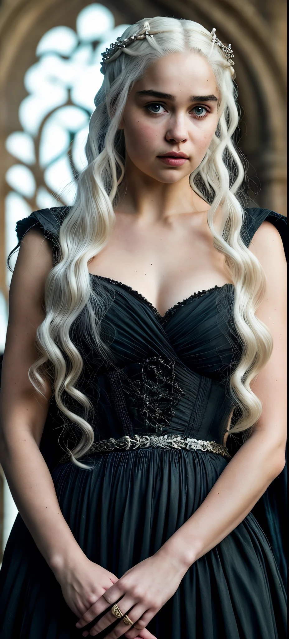 Royal Satin dress, Perfect eyes, flawless Beauty, pierced eyes, Masterpiece, Daenerys Targaryen, Gorgeous woman, queen, Queen Lady, Princess of Dragonstone, black mole on breast, The Unburnt, Queen of Meereen, Queen of the Andals, the Rhoynar and the First Men (claimant), Protector of the Seven Kingdoms (claimant), Khaleesi of the Great Grass Sea, Breaker of Shackles, Mother of Dragons, The One Who Was Promised, Lady of Dragonstone , 45 years Old, she is a Full growned lady now, beautiful mature lady, the queen, milf beauty, mature queen, Best quality, a small, charming Beauty, a captivating woman, fully ripen milf body, lustful queen, alluring appearance, unrivaled beauty, wonderful breasts, large breasts, mediaeval erotic costumes, a Game of Thrones-inspired costume, a close-up of a woman from the middle ages, Daenerys Targaryen, Daenerys, resembles Emilia Clarke, Emilia Clarke, scene from "Game of Throne," deep cleavage, warrior princess, healthy body, perfect thick body, attractive figure, fleshy body, style of "Game of Throne," beautiful lady, beautiful woman, mediaeval clothes, stunning woman, 8K, insane details, dress made of clothes and jewelry, perfect hair, styled hair, high clarity eyes, perfect hands, perfect fingers, perfect eyes