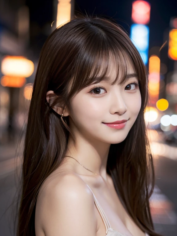 masterpiece、1 beautiful girl、Completely naked、Full body nude、Overall picture、beautiful genitals、detailed eye、puffy eyes、highest quality, 超A high resolution, (reality: 1.4), movie lighting、Japanese、asian beauty、Super beautiful、beautiful skin、Slender、body facing forward、(surreal)、(High resolution)、(8K)、(very detailed)、(beautiful detailed eyes)、(super detailed)、 (wall-)、detailed face、bright lighting、professional lighting、looking at the viewer、look straight ahead、long hair, hair is dirty, asymmetrical bangs, 、night scene、brown hair、japanese idol、korean idol、21 years old、expensive, smile,