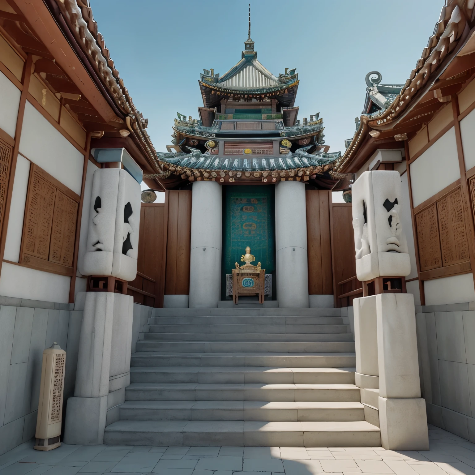 Templo coreano anime hd 4k horizontal