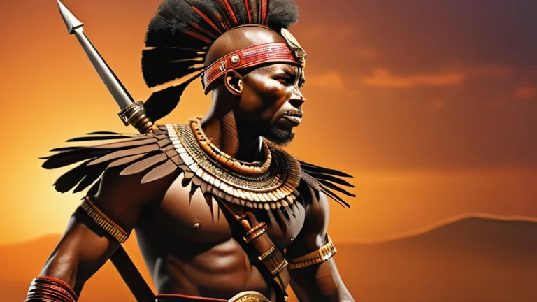 swift,fearless and brave African warrior. smooth and in his regalia. leader of warriors.