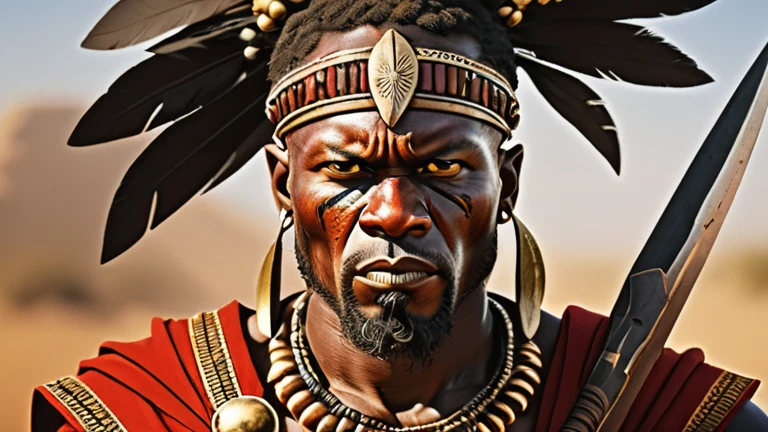 swift,fearless and brave African warrior. smooth and in his regalia. leader of warriors.