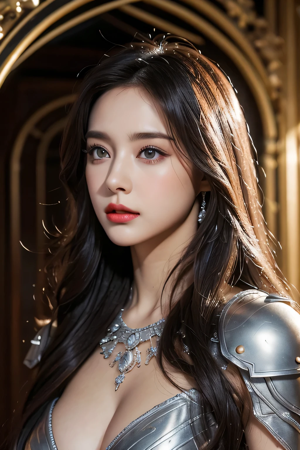 High-quality work,Realistic works,Super premium graphics,8K HD CG works,high quality graphics,High-definition and exquisite CG works,10x pixels,Ultra-fine details:1.1,Advanced technical details:1.1Realistic photo effects,Interior lighting effects:1.5,natural soft light:1.5. Light effect(Virtual light effects:1.8),ultra high resolution,shining dress,sliver long hair,silber hair,transparenthair,high detailed hair(Quality hair details:1.1)Clear eyes,Double eyelids look good,Sharp eye makeup, Create exquisite eyelash makeup, tthin eyebrows, Ultra-detailed eyes,a tall nose, lovely red lips, rosey cheeks, With delicate makeup on her face , pretty face, The face shape is perfectly proportioned,(Advanced facial details:1.1)(1girl huge large breasts,Skeleton mask,Omen of death,With a huge scythe,Huge armor,offcial art,Unity8k wallpapers,ultra detali,Beauty and aesthetics,very best quality,Complicated details,Spiral circular pattern of screaming human and skull faces,Liquid madnesagnetic allure,dark and mystical,In front of the huge portal,The Salvation Army in the background,monsters in the background,Extremely detailed and complex,ultra maximalism,Elite,horryfing,spine-chilling,Ominous,Unforgettable,matte painting,films,cgociety,huge nipple,JamesJean,Brian Flood,(Realism:1.4),ultra detali,Beauty and aesthetics,masterpiece,very best quality,photoreal render,serenidade,,Women's artwork,Dress full body video,Realism,Amazing Cleavage,My eyes are very bright today
