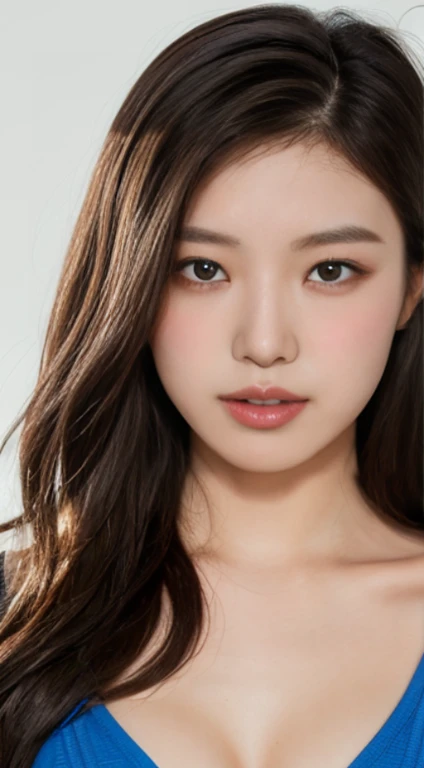 Cherry tree、swimsuit、open chest、I&#39;m not wearing anything inside、whole body、NiziUAYAKA、 ４Ｋ、１people&#39;s women、slender、 Loose wavy styling 、seductive and attractive、Including face and skin texture.，detailed eyes、A soothing expression with a smile
