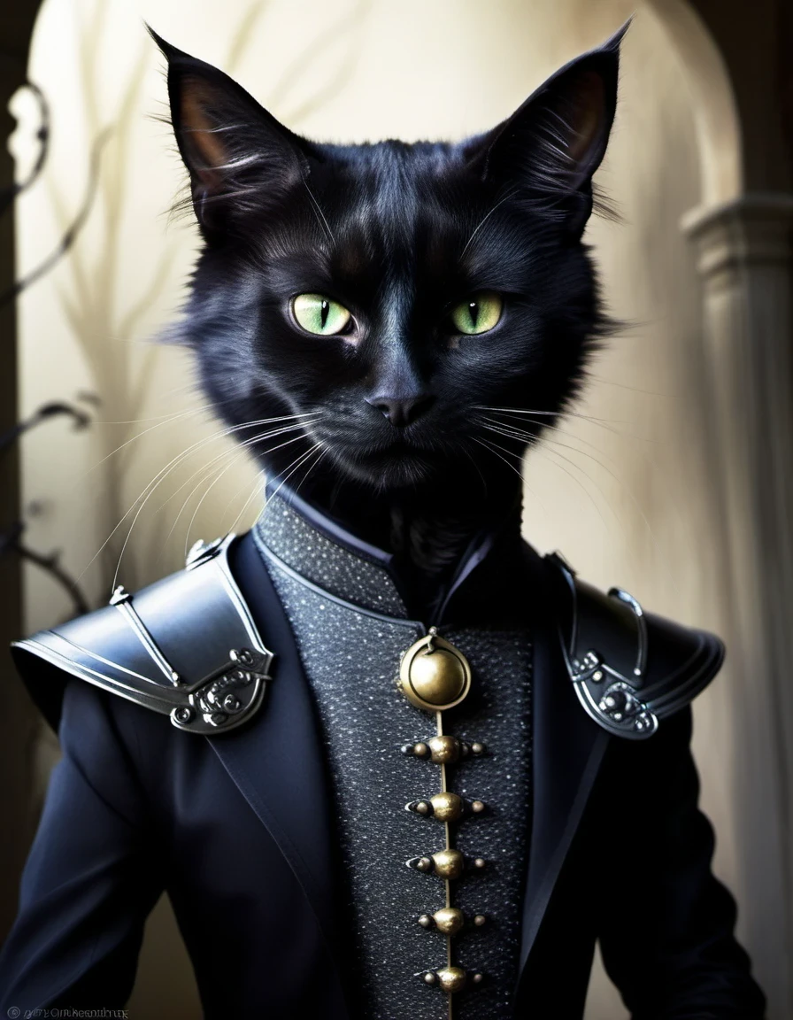 in style of Tim Burton,Cat Knight,Cat Cat Knight